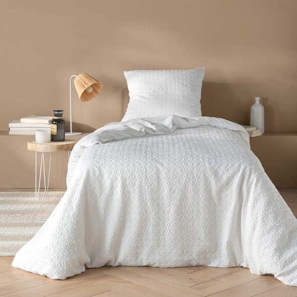 Bílé povlečení na jednolůžko z mikrovlákna 140x200 cm Litea – douceur d'intérieur