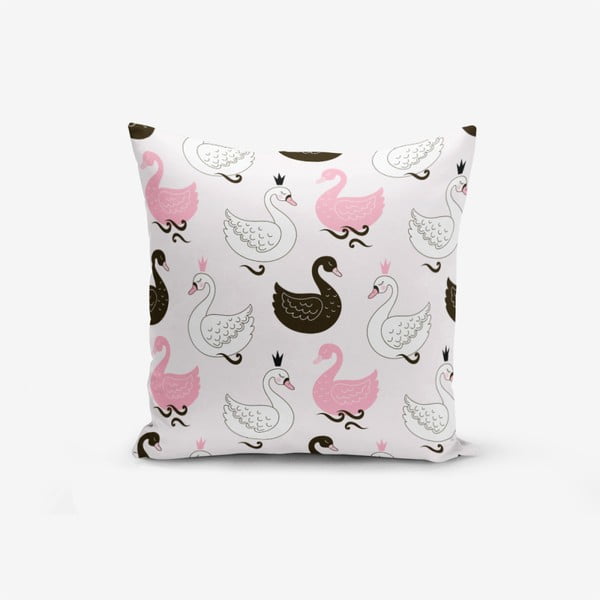 Povlak na polštář s příměsí bavlny Minimalist Cushion Covers Pink Background Kind Animals, 45 x 45 cm