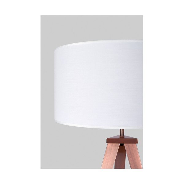 Stojací lampa s měděnými kovovými nohami a bílým stínidlem Bonami Essentials Kiki-image-1