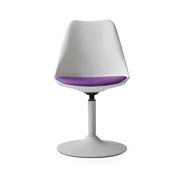 Bílá jídelní židle s fialovýmpodsedákem Tenzo Viva