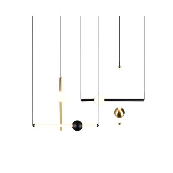 Černé/ve zlaté barvě LED stmívatelné závěsné svítidlo Melita – Trio-image-4
