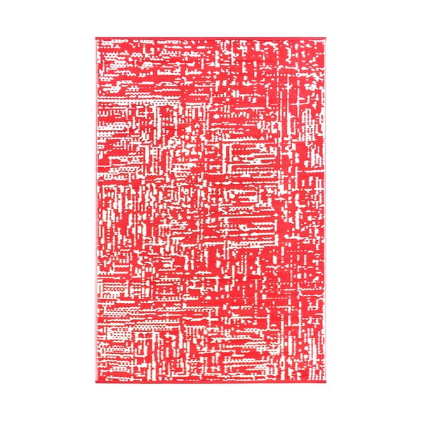Červeno-bílý oboustranný koberec vhodný i do exteriéru Green Decore Take, 90 x 150 cm