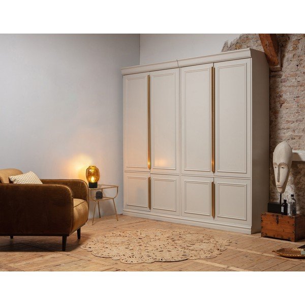 Světle šedá šatní skříň z borovicového dřeva 110x215x44 cm Organize – WOOOD-image-1