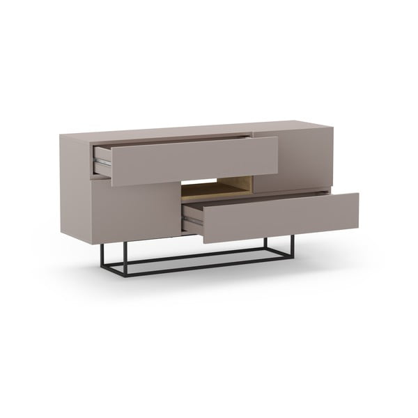 Šedo-béžová nízká komoda 145x82 cm Titan – Marckeric-image-4