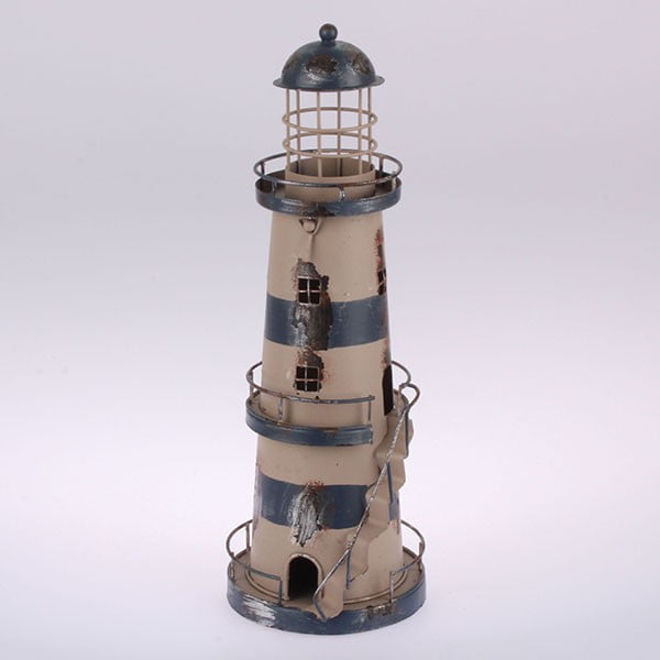 Kovový závěsný svícen Blue Lighthouse, 32 cm