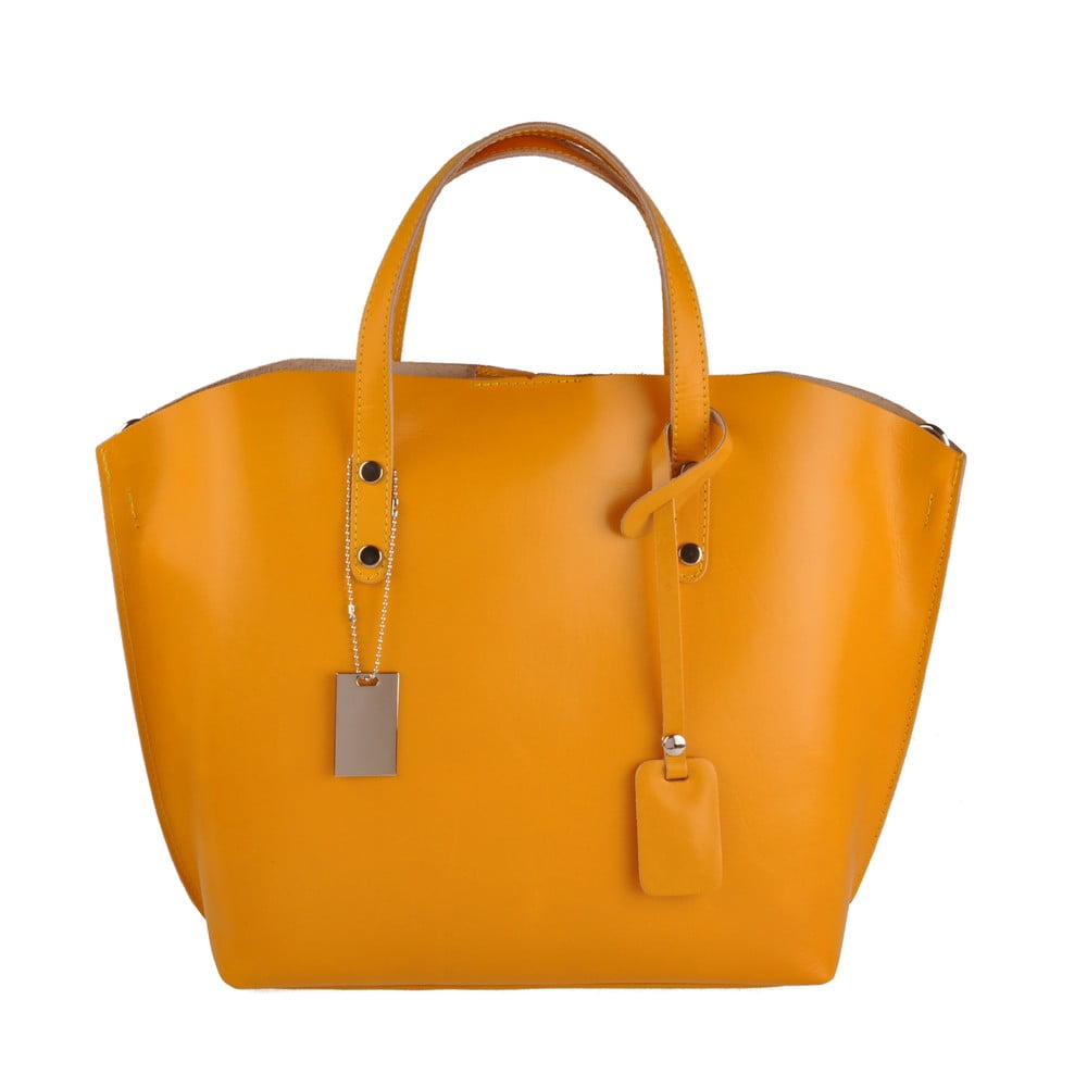 Žlutá kožená kabelka Florence Bags Sparta