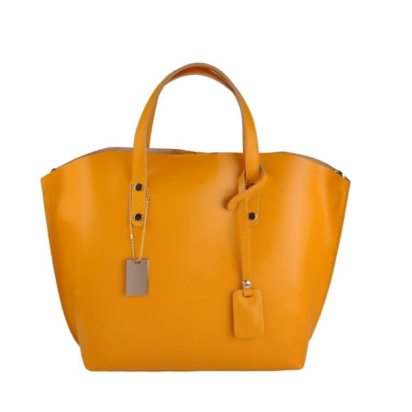 Žlutá kožená kabelka Florence Bags Sparta