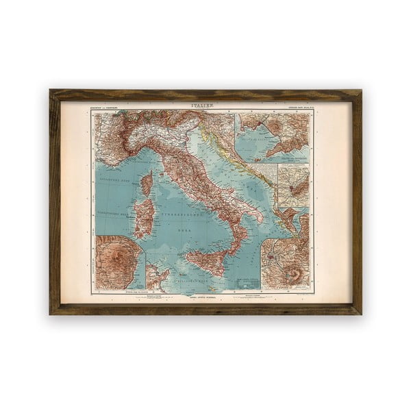Obraz v dřevěném rámu Italy, 70 x 50 cm