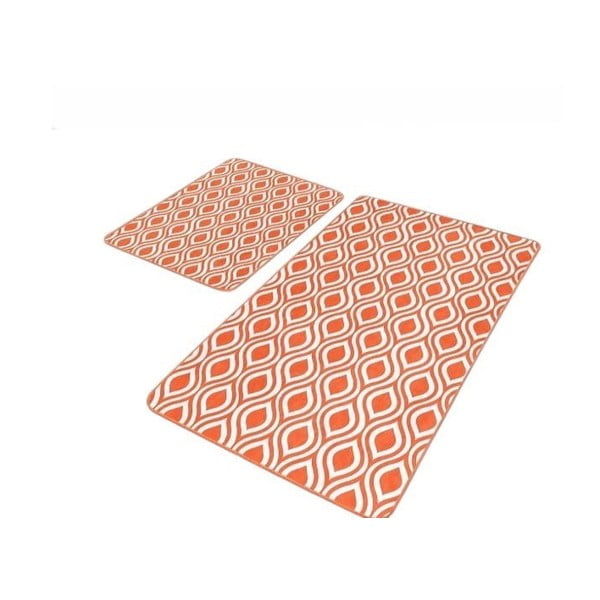 Oranžové sametové koupelnové předložky v sadě 2 ks 60x100 cm – Mila Home