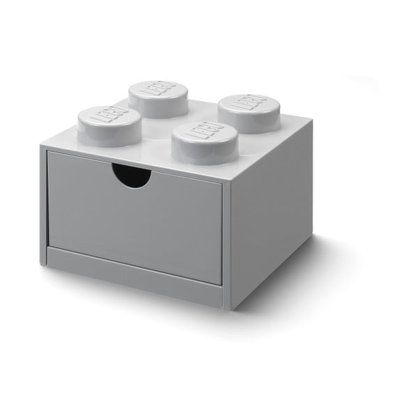 Šedý stolní box se zásuvkou LEGO® Brick, 15,8 x 11,3 cm-image-2