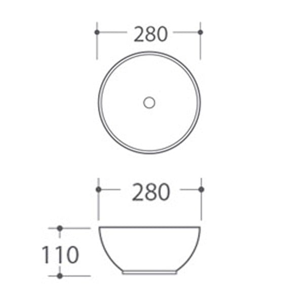 Bílé keramické kulaté umyvadlo ø 28 cm Aster – Sapho-image-4