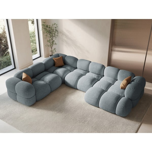 Světle modrá rohová pohovka (levý roh/do "U") Loretto – Cosmopolitan Design-image-1