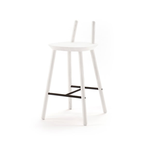 Bílá  barová židle z masivu EMKO Naïve