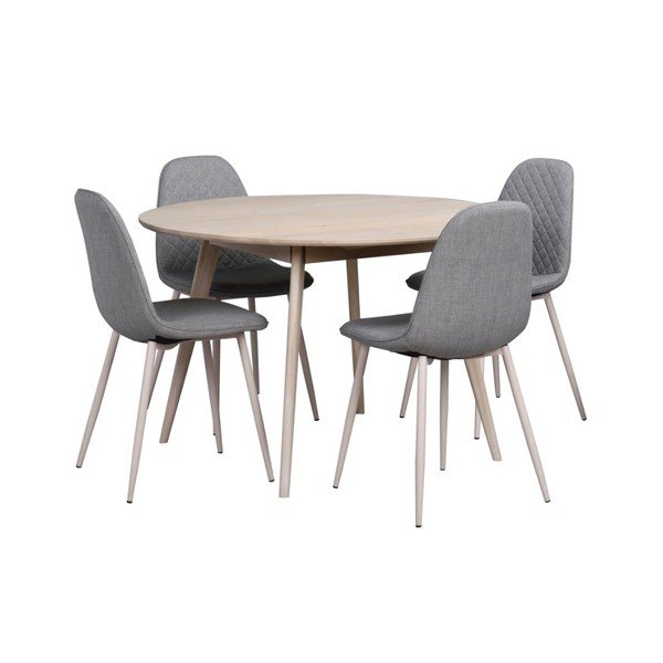 Jídelní stůl z běleného dubového dřeva Folke Yumi, ∅ 115 cm-image-1