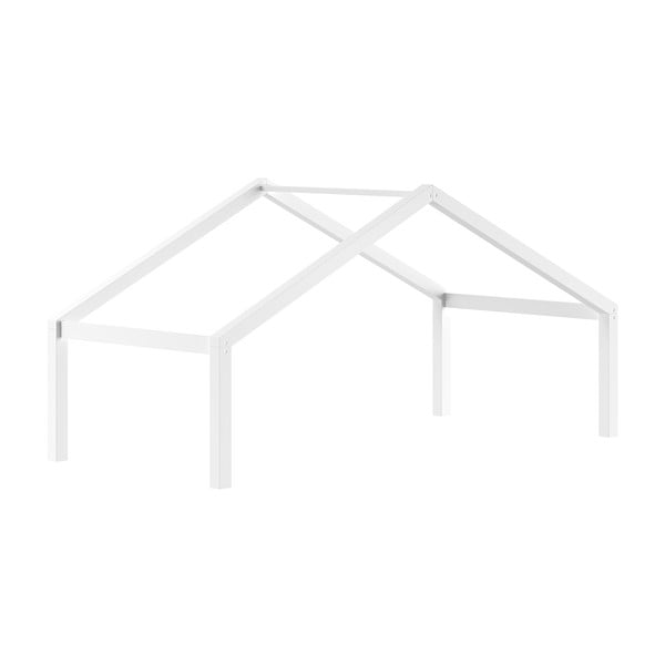 Bílá domečková dětská postel z bukového dřeva s výsuvným lůžkem 90x200 cm Forrest – Vipack-image-4