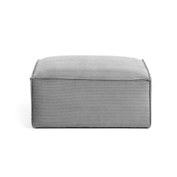 Světle šedá manšestrová podnožka Kave Home Blok-image-2