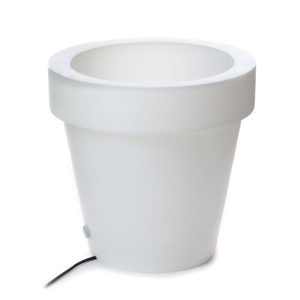 Bílý květináč s podsvícením Tomasucci Classic, ⌀ 45 cm