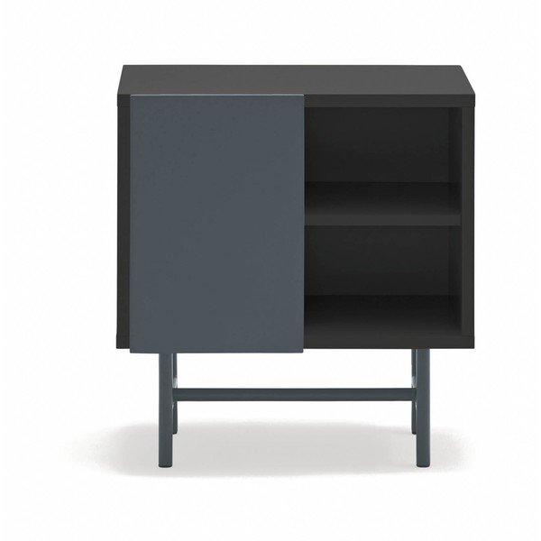 Černý/antracitový matný noční stolek s poličkami Nube – Teulat-image-3