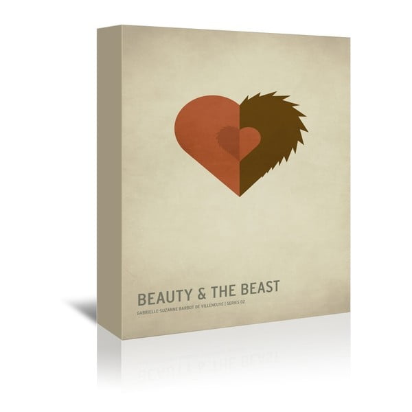 Obraz na plátně Beauty and the Beast With Text od Christiana Jacksona