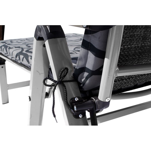 Černo-šedé kovové skládací zahradní lehátko London – Sun Garden-image-1