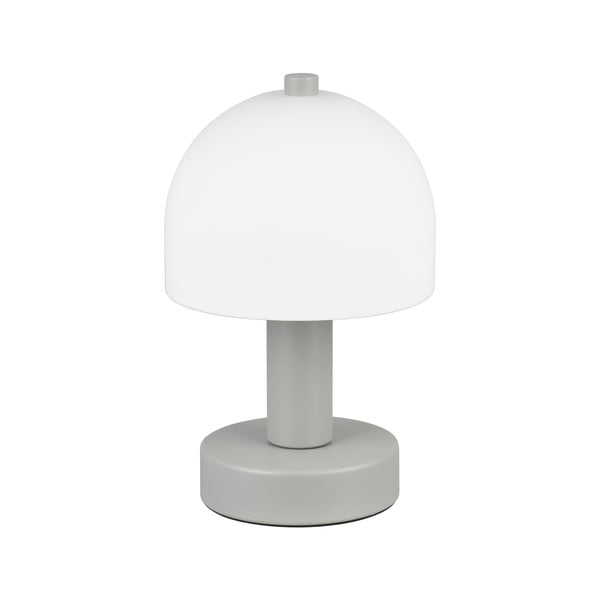 Šedá stolní lampa se skleněným stínidlem (výška 19 cm) Glenn – Trio