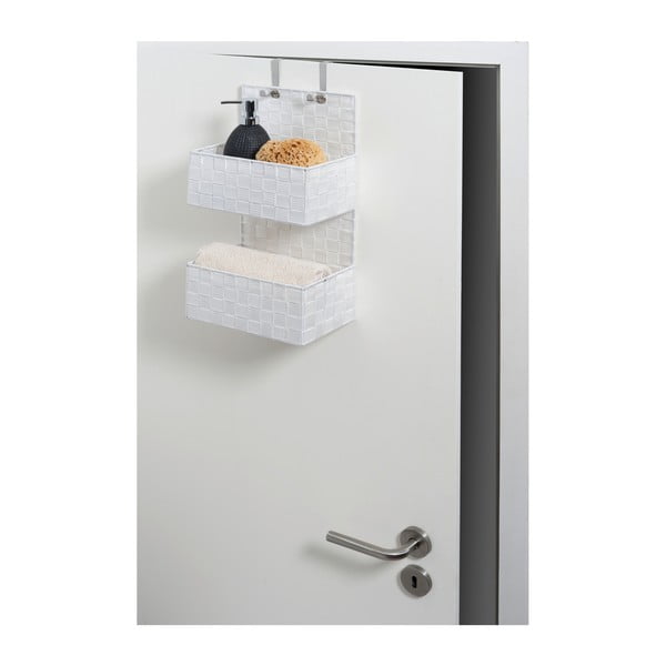 Bílý dvojitý koupelnový organizér Wenko Adria-image-1