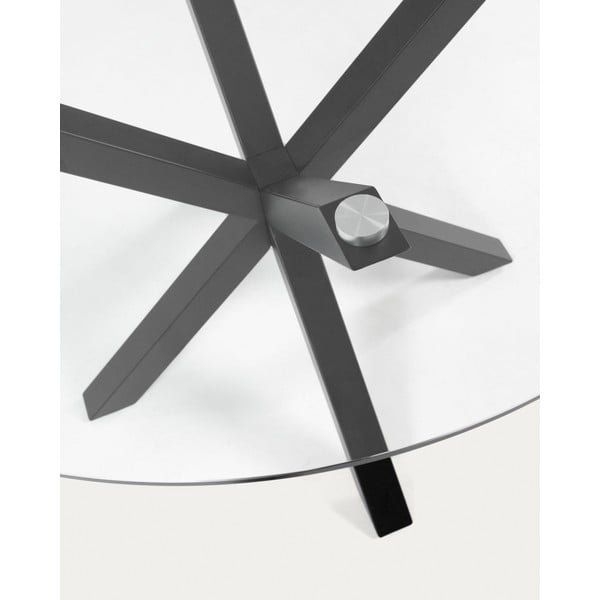 Černý kulatý konferenční stolek se skleněnou deskou ø 82 cm Argo – Kave Home-image-4