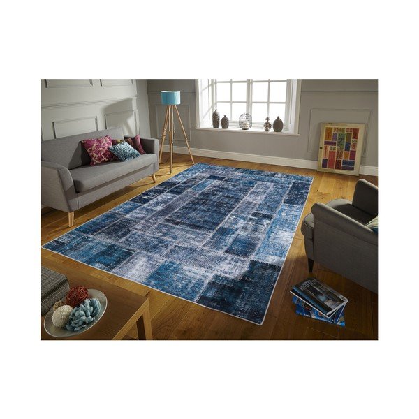 Modrý koberec odolný proti skvrnám Webtappeti Montage, 160 x 230 cm