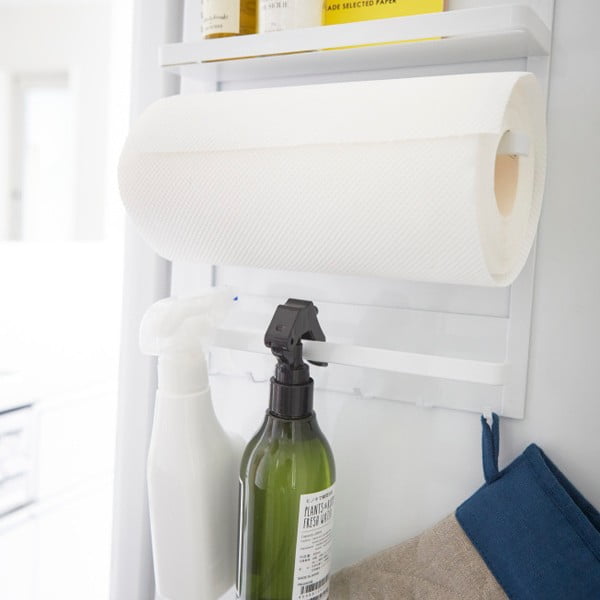 Velký bílý magnetický držák do kuchyně YAMAZAKI Tower Magnetic Side Rack-image-2