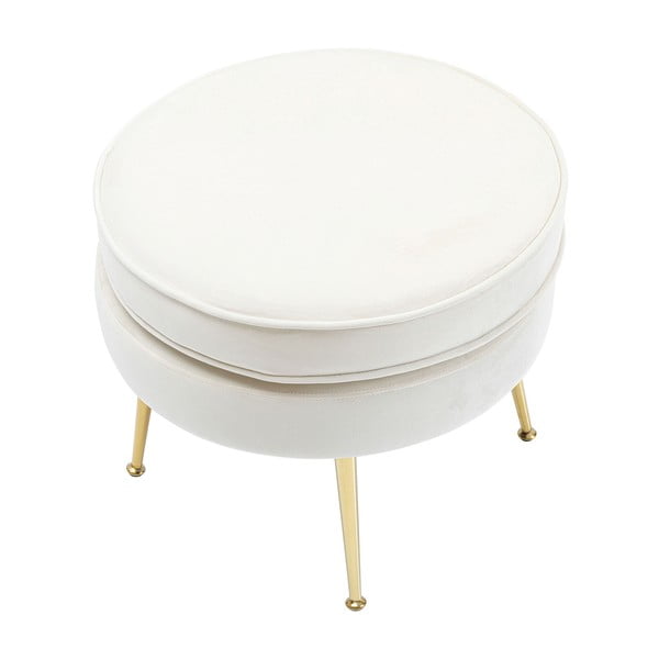 Bílá sametová podnožka Water Lily – Kare Design-image-1