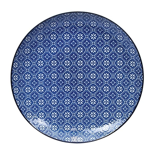 Modrý porcelánový talíř Tokyo Design Studio Flower, ⌀ 25,7 cm