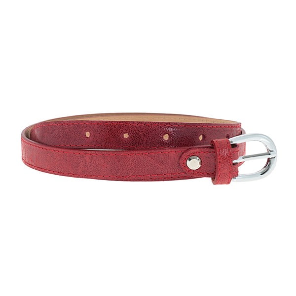 Červený kožený pásek Giulia Bags Billie, délka 110 cm