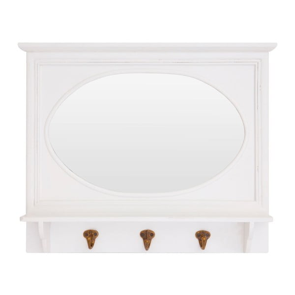 Nástěnné zrcadlo s poličkou a věšákem 53x43 cm Whitley – Premier Housewares