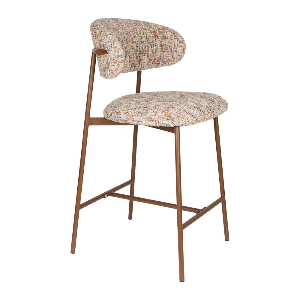 Hnědá čalouněná barová židle (výška sedáku 65 cm) Claes – White Label