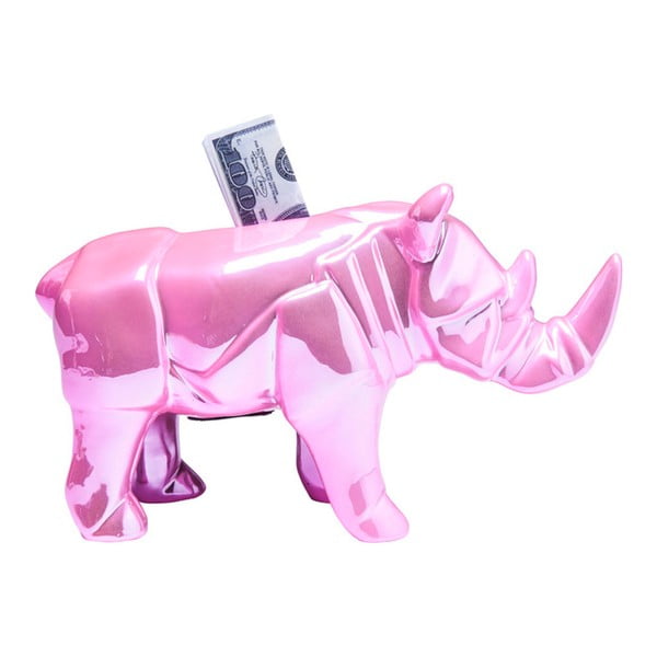 Růžová kasička Kare Design Rhino Glossy