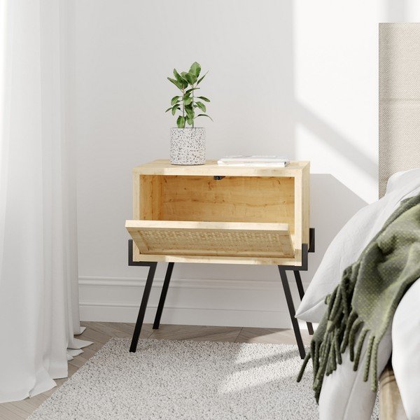 Noční stolek v přírodní barvě Naive – Kalune Design-image-3