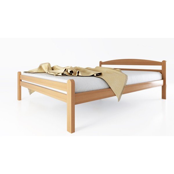 Dvoulůžková postel z bukového dřeva s roštem 180x200 cm v přírodní barvě Bellariva – B.E.S.