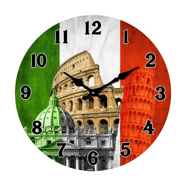 Skleněné hodiny V Itálii, 34 cm
