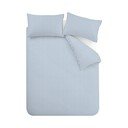 Modré 3dílné povlečení na dvoulůžko 200x200 cm Epping Textured Stripe – Catherine Lansfield