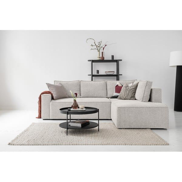 Krémová rozkládací rohová pohovka (pravý roh) Brave Dave – Miuform-image-1