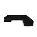 Černá sametová rohová pohovka (pravý roh/do "U") Vanda – Mazzini Sofas