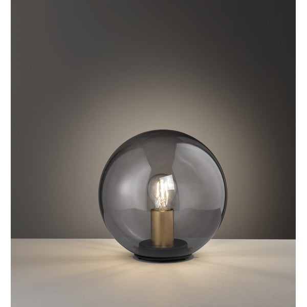 Černá stolní lampa se skleněným stínidlem Dini – Fischer & Honsel-image-3