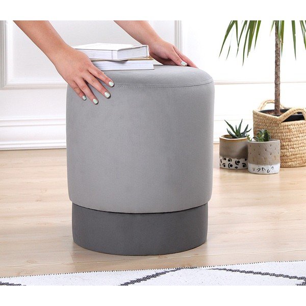 Šedý taburet Ropp – Artie-image-2