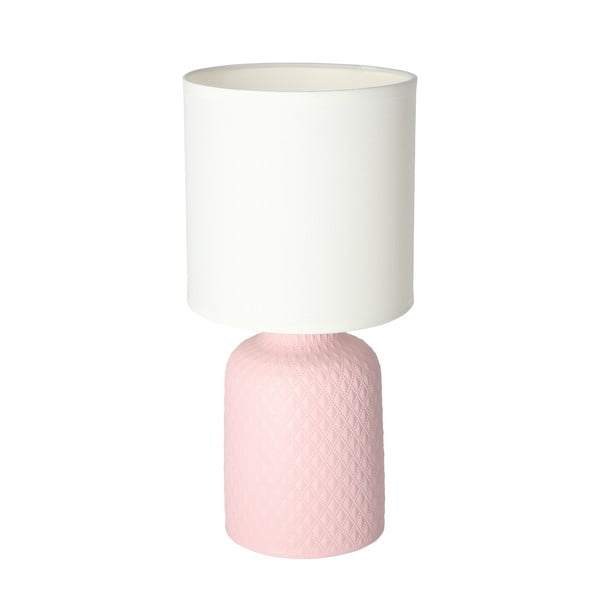 Růžová stolní lampa s textilním stínidlem (výška 32 cm) Iner – Candellux Lighting