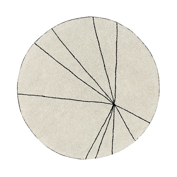 Krémový pratelný ručně tkaný bavlněný kulatý koberec ø 160 cm Trace Beige – Lorena Canals