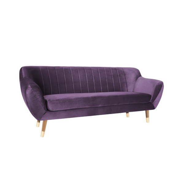 Fialová sametová pohovka Mazzini Sofas Benito, 188 cm-image-2
