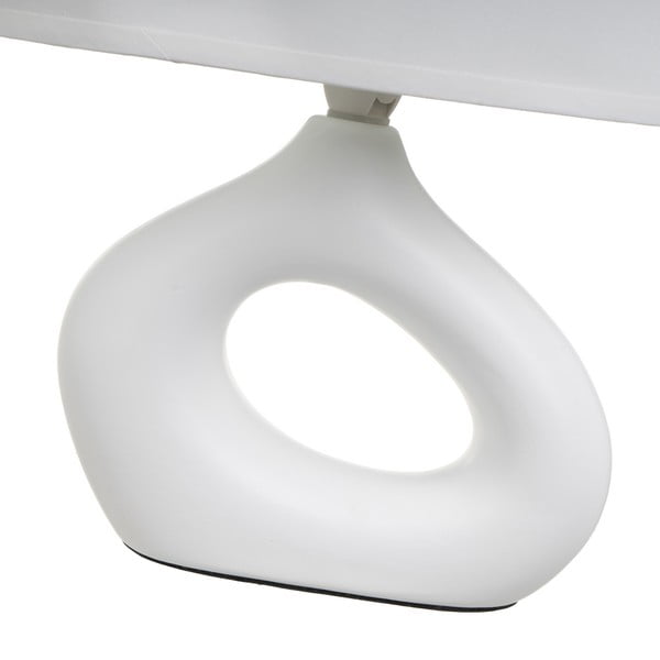 Bílá keramická stolní lampa s textilním stínidlem (výška 30 cm) – Casa Selección-image-3