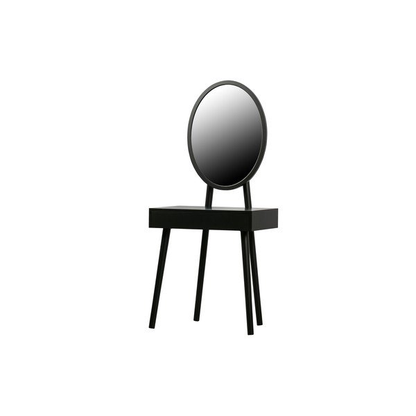 Černý toaletní stolek s nohami z borovicového dřeva WOOOD Vanity-image-3