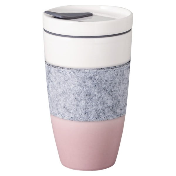 Růžovo-bílý porcelánový cestovní hrnek Villeroy & Boch Like To Go, 350 ml-image-2