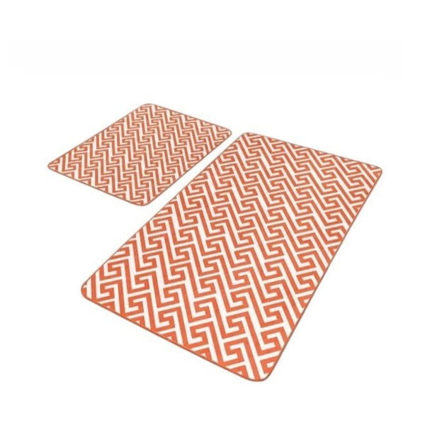 Oranžové sametové koupelnové předložky v sadě 2 ks 60x100 cm – Mila Home